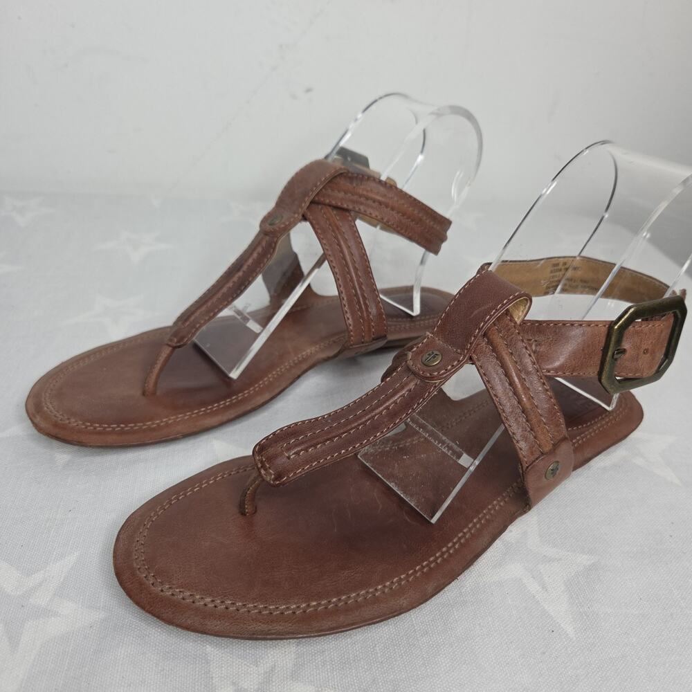 Frye women's Alessia Trapunto leather strappy thong artisanal sandals 8M